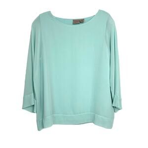 Chico's Easywear Wms S Mint Green Sheer Layered Blouse Romantic Softgirl Flowy